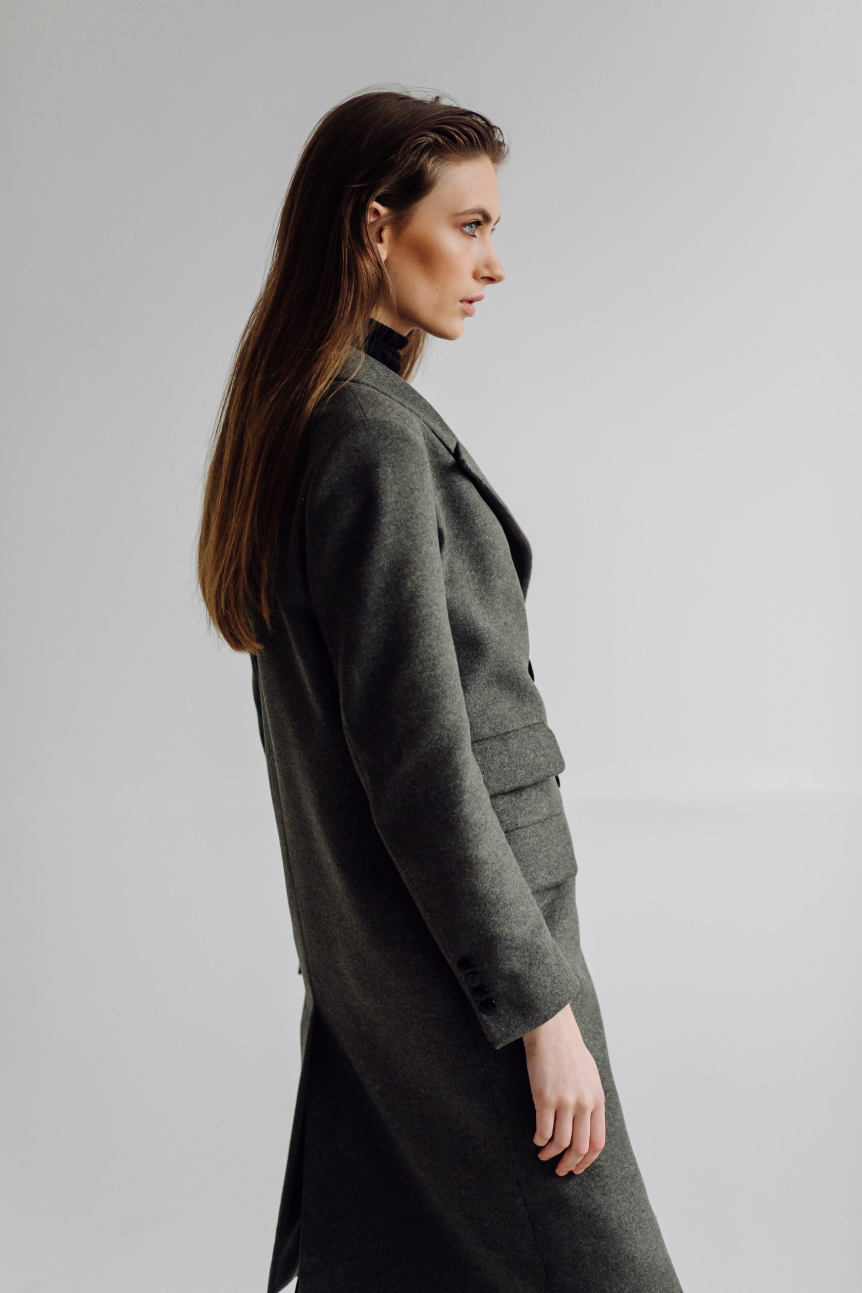 MONVERA LONG BLAZER SET - GREY