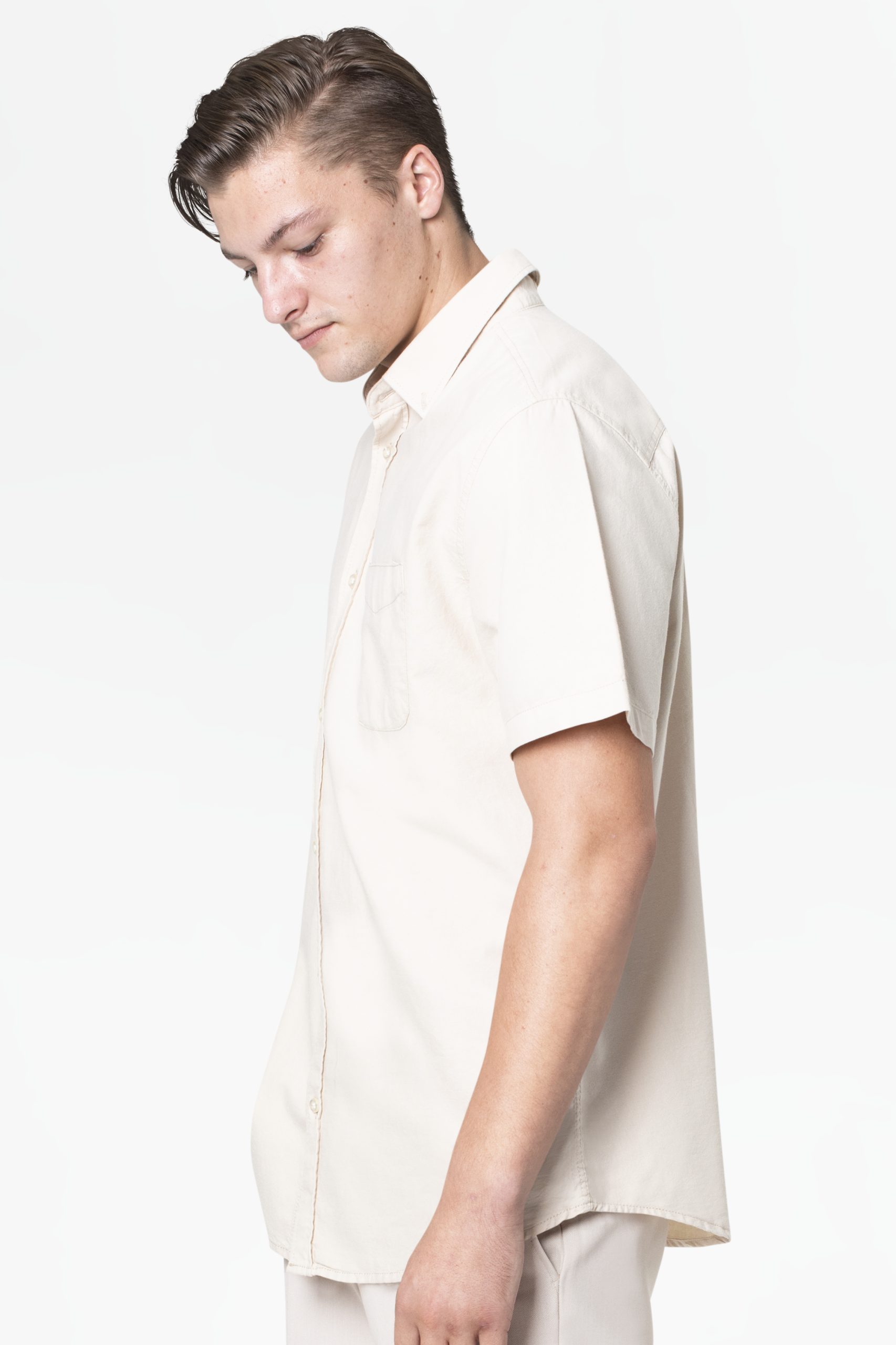 MONVERA Liam Casual Short Sleeve Shirt - Beige